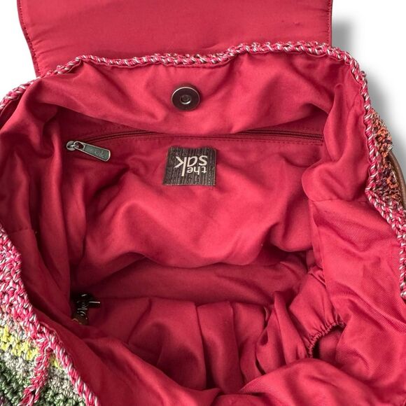 The Sak Woven Rainbow Serape Rattan Backpack Multicolor Bag